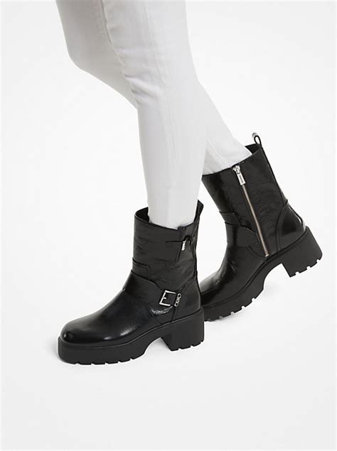 michael kors patent boots|crinkled patent leather boots.